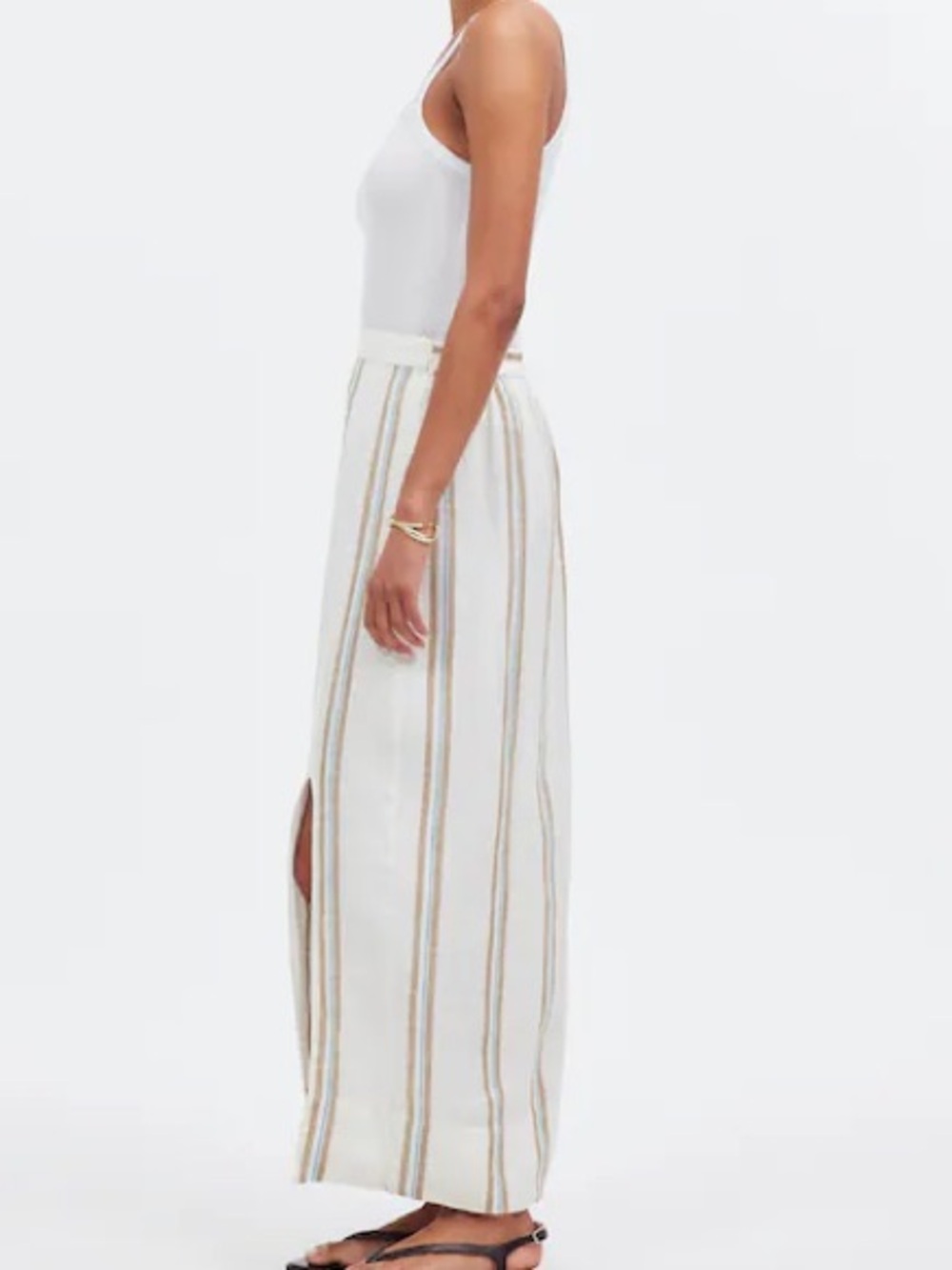 A New Day striped linen-blend column maxi skirt Size Med - Picture 3 of 9